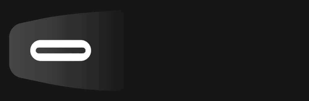 USB-C connector icon on a dark background, showing the oval shape and inner design.