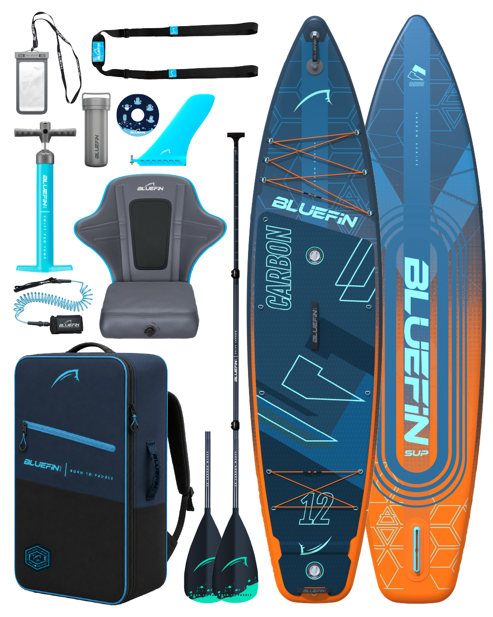 Orange Carbon 12' Inflatable SUP Board – Bluefin SUP