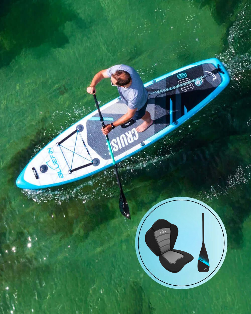 Cruise 10'8 Legacy Blue Kit paddle gonflable avec kayak (édition 2024)