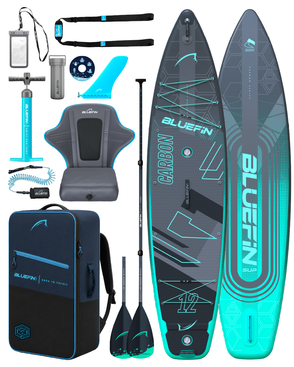 Nouveau paddleboard gonflable premium Carbon 12'